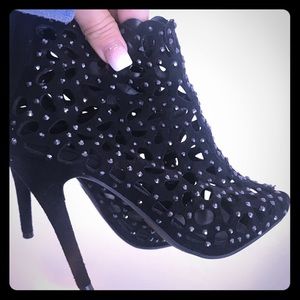 Black bedazzled heels